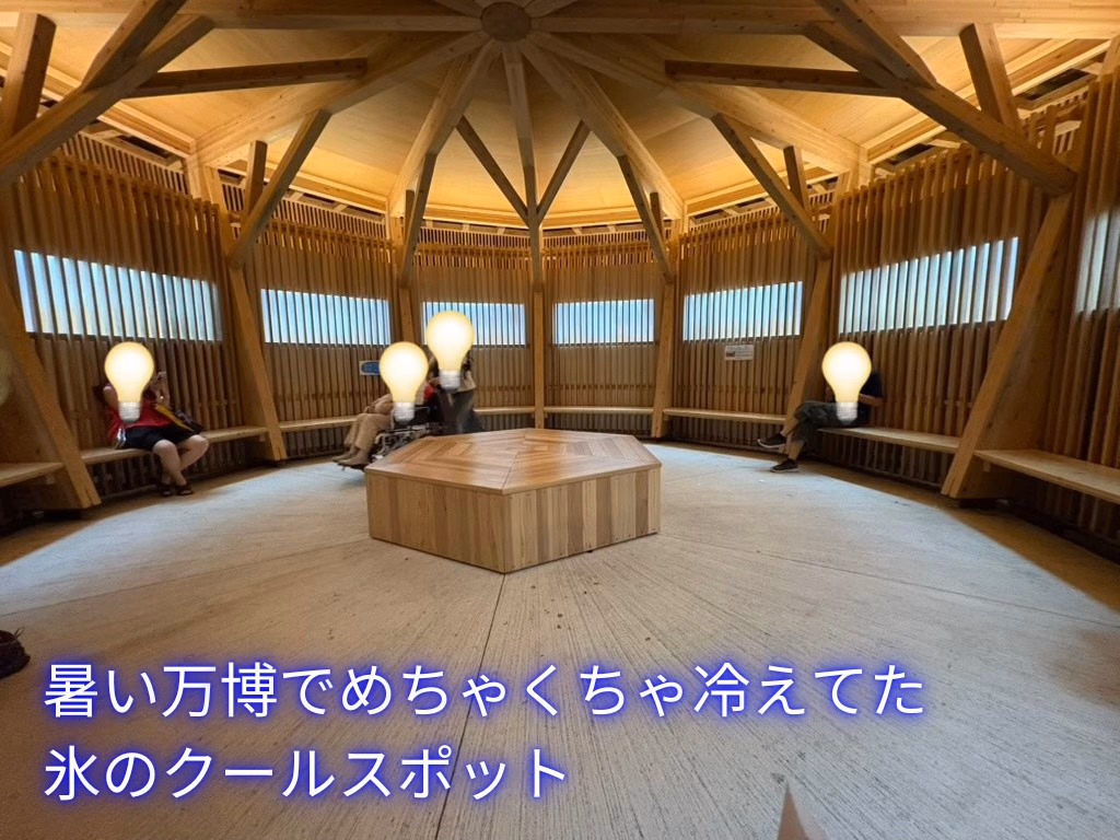 暑い万博でめちゃくちゃ冷えてた
氷のクールスポット