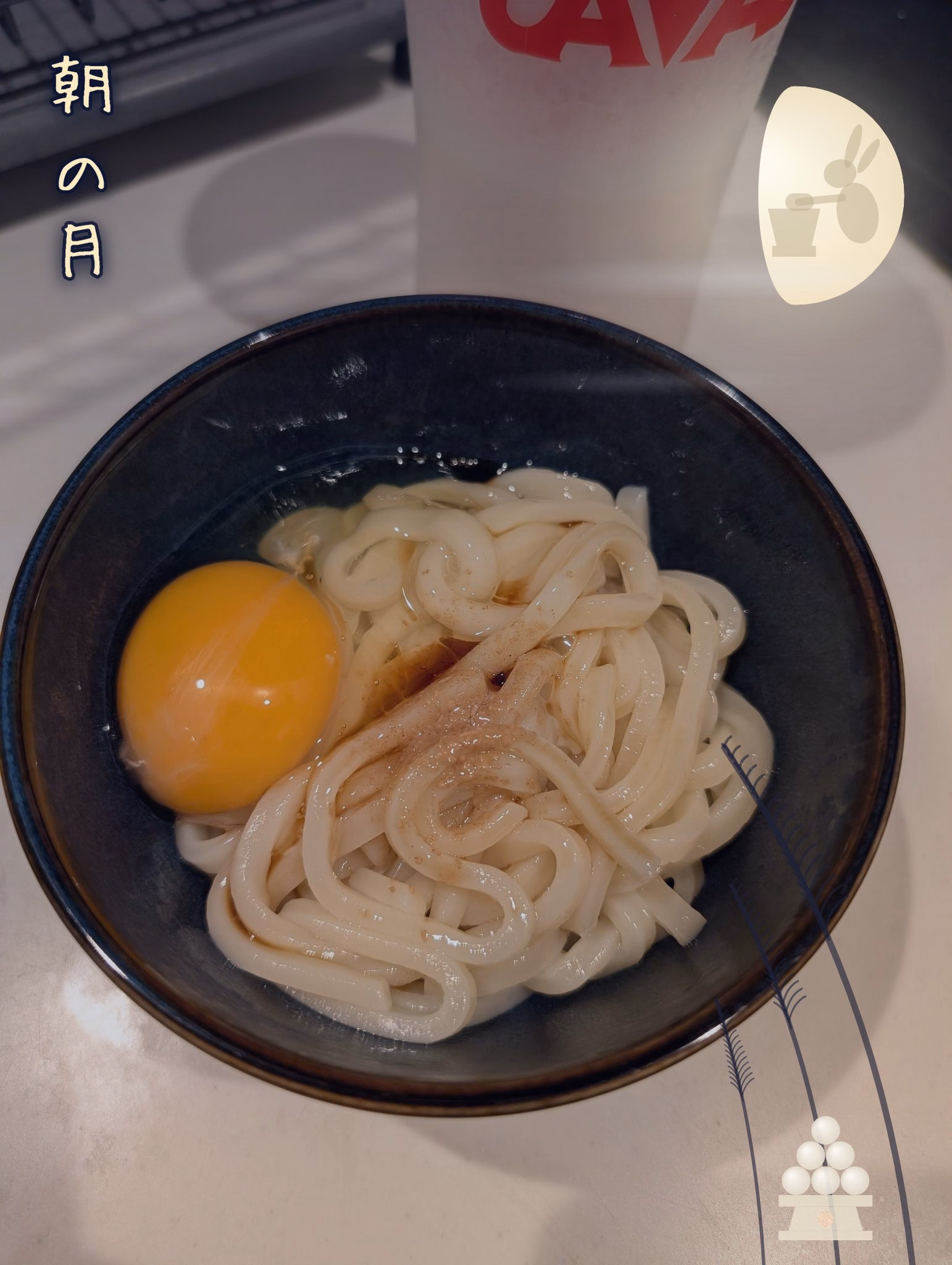 朝の月